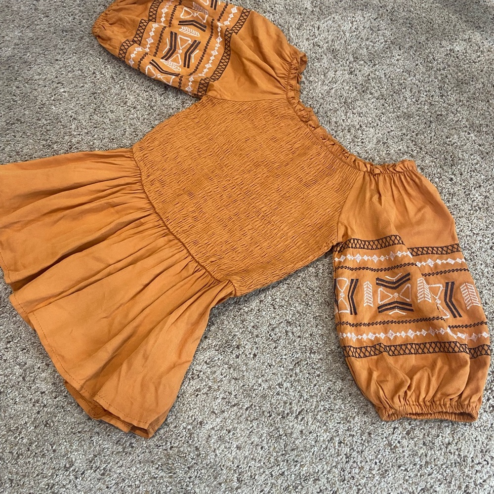 Bohemian Orange Blouse